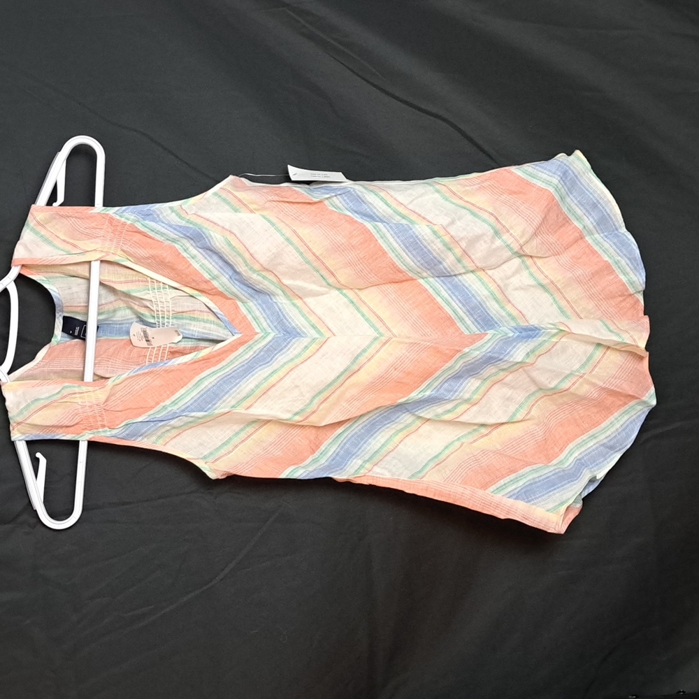 NWT GAP Linen Tank Top with Spring Colors and Sheer Design